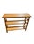 Postwar three-tier console table Bookshelf with mahogany tops and a wrapped stick rattan frame. The table has mahogany...