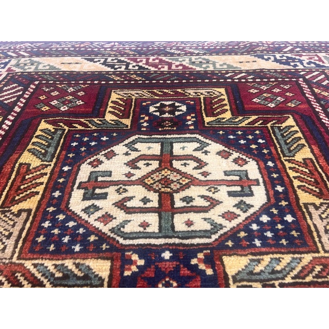 Antique Caucasian Kuba Rug 4'6" X 10’1” For Sale In New York - Image 6 of 8