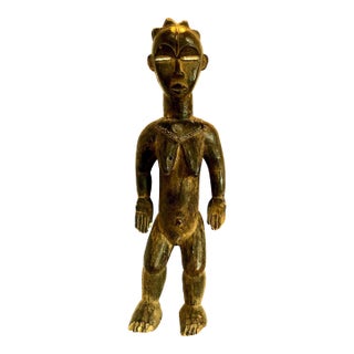 African Hand-Carved Wooden Female Figure For Sale