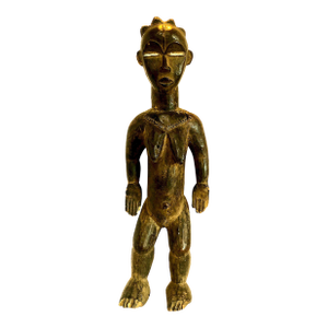 African Hand-Carved Wooden Female Figure