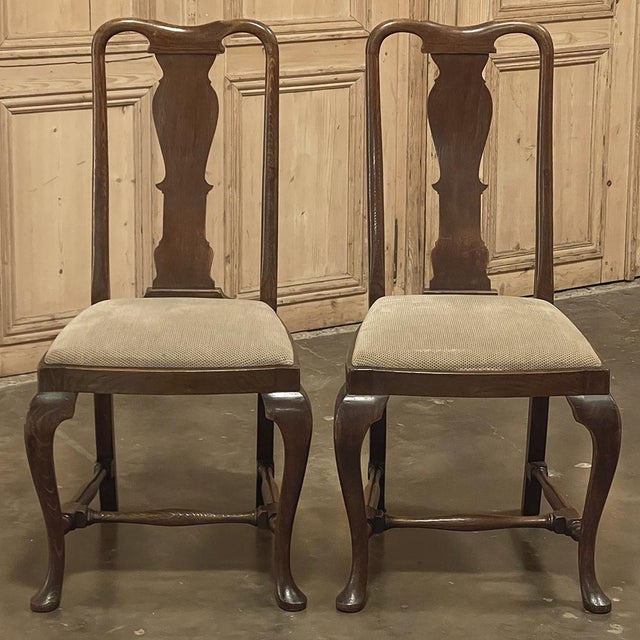 Chestnut Set of 6 Antique Queen Anne Chestnut Dining Chairs For Sale - Image 8 of 18