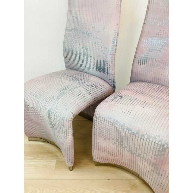 Vintage 1980s Kagan Style Sculptural Armless Set of 8 Dining Chairs For Sale - Image 10 of 14