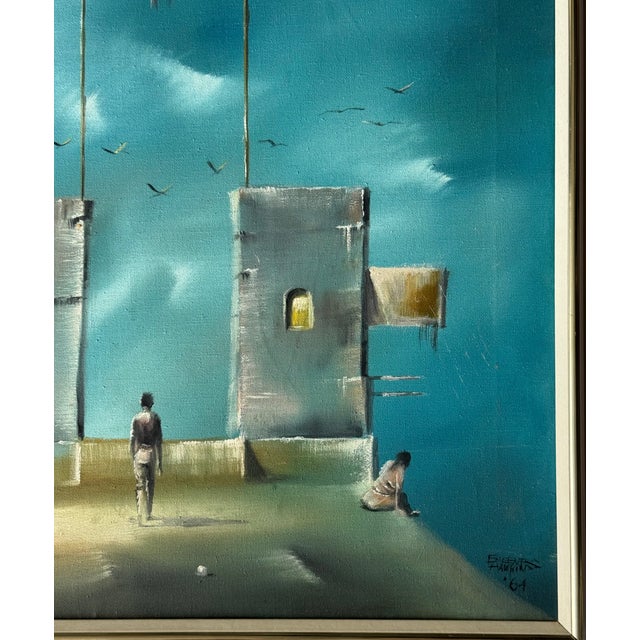 Eugene Hawkins 1964 Surrealist Oil on Canvas Painting For Sale In San Diego - Image 6 of 12