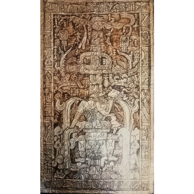Large Embossed Metal Wall Art, Pre-Hispanic Mayan Aztec Style, 65” Tall For Sale In San Diego - Image 6 of 6