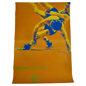 Munich Olympic Games Mens Wrestling Poster by Otl Aicher, 1972