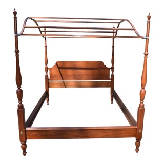 Henkel Harris Solid Cherry Queen 4 Post Canopy Bed For Sale