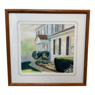 L. M. Steadman Spring Sun at Jim & Allisons Watercolor Painting, Framed For Sale