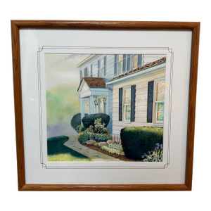 L. M. Steadman Spring Sun at Jim & Allisons Watercolor Painting, Framed
