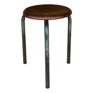 Vintage Tripod Stool in the style of Jean Prouvé, 1940s For Sale