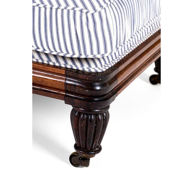 Antique Corner Lounge Chair in Princeton Ticking, 1800s For Sale - Image 6 of 14