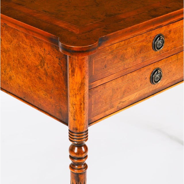 Vintage English Bur Walnut Console Table, 1950s For Sale - Image 11 of 18