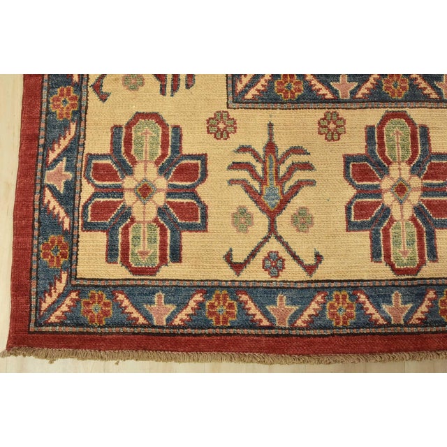 Kazak Rug 9’3” X 13’8” Red Wool Tribal Hand-Knotted Oriental Carpet For Sale - Image 11 of 14