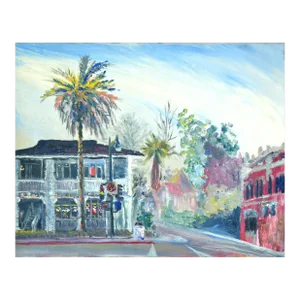 Street Scene of Downtown Los Gatos, California by Eugene Atchinson
