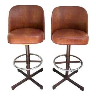 A Pair of 1979 Swivel Samsonite Bar Stools For Sale