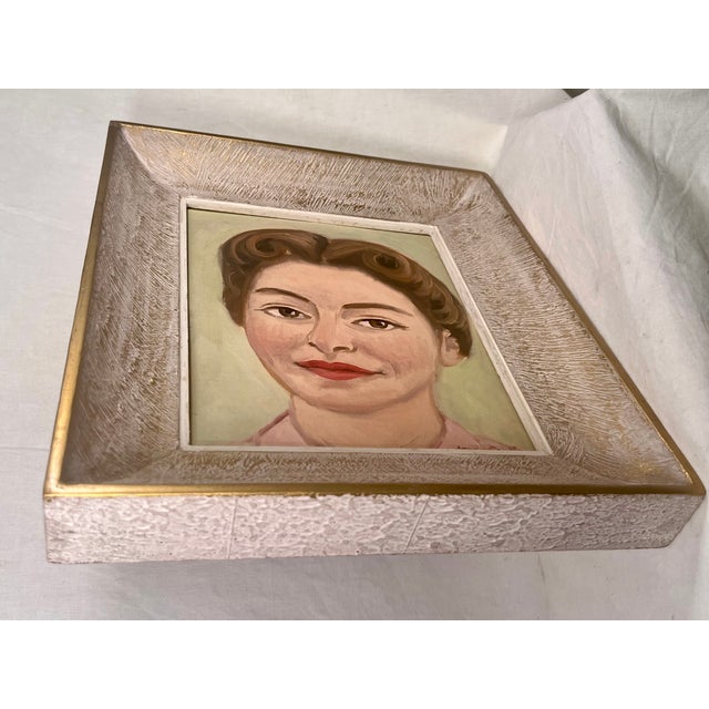 Mid-Century Female Portrait Painting by Jean Coulls - Framed For Sale In Los Angeles - Image 6 of 9