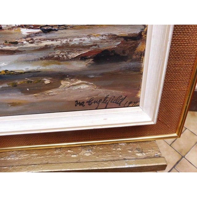 Modern Ira Englefield, Cottages in a Rural Landscape, 1970s, Oil Painting on Canvas, Framed For Sale - Image 3 of 14