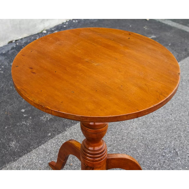 Traditional Cherry Empire Side Table Antique 19th Century Refinished For Sale - Image 3 of 8