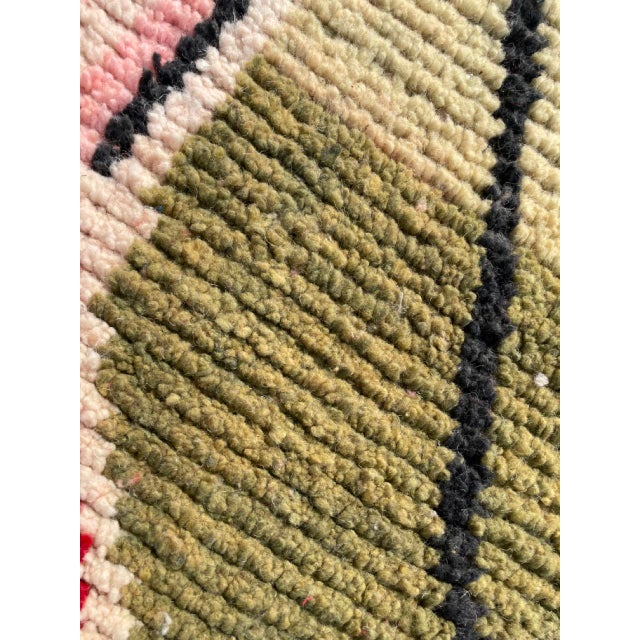 Olive 1990s Vintage Abstract Berber Moroccan Boujaad Rug For Sale - Image 8 of 13