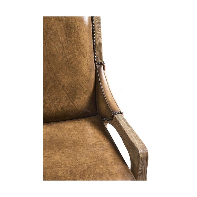 Rustic Western Leather & Hide Side Chair For Sale - Image 9 of 9