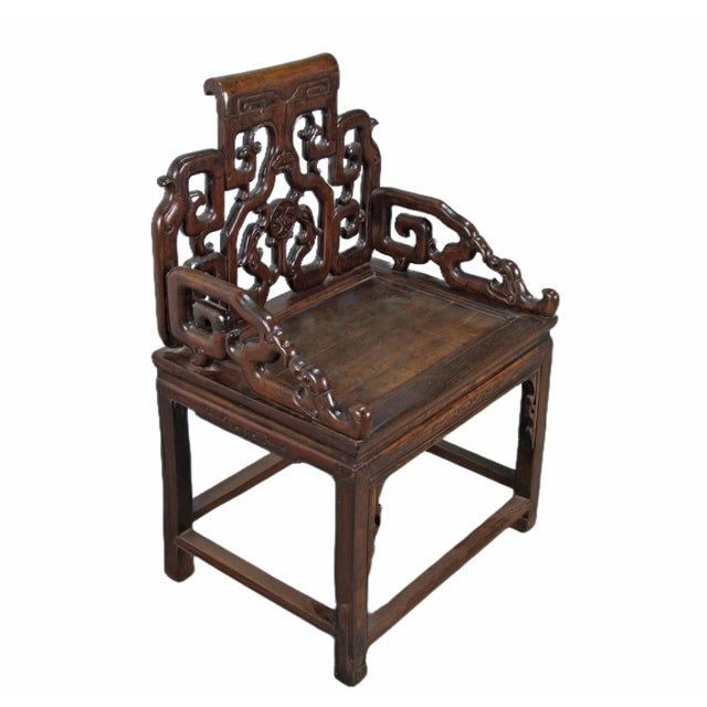 A Pair Antique Chinese Rosewood Arm Chairs For Sale In Greensboro - Image 6 of 12