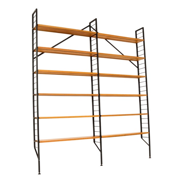 Vintage Teak Ladderax Bookcase Shelving from Staples Cricklewood, 1960s For Sale