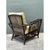Wood Vintage Stick Rattan Rattan Lounge Chair in Ralph Lauren Cabana Stripe For Sale - Image 7 of 12