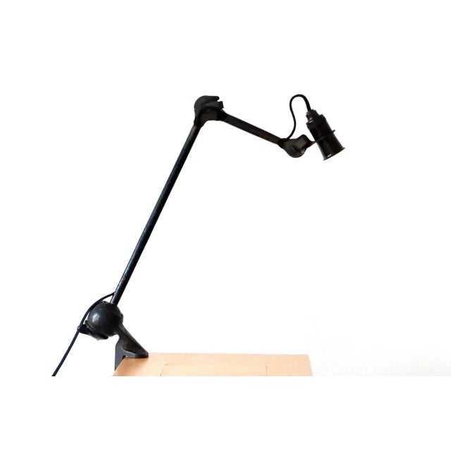 Articulated Modernist task lamp or clamp table light. Extremely rare shorter execution of the model 201. Designed in 1920s...