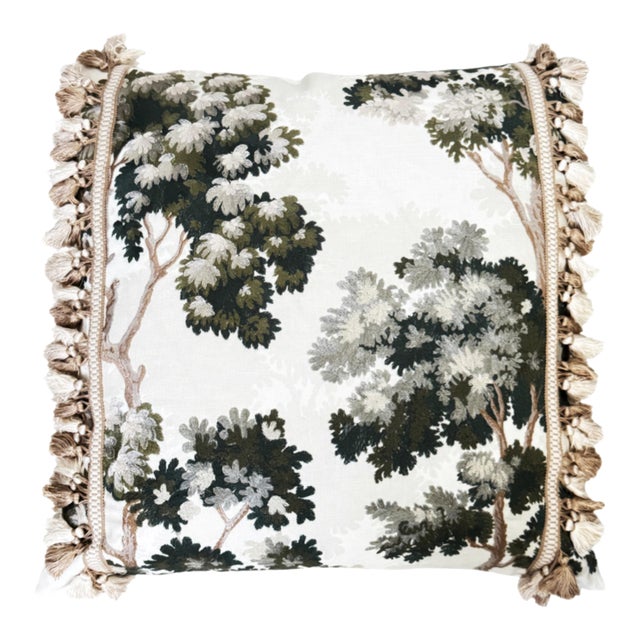 La Canopee Pillow With Tassel Trim - Verdant For Sale