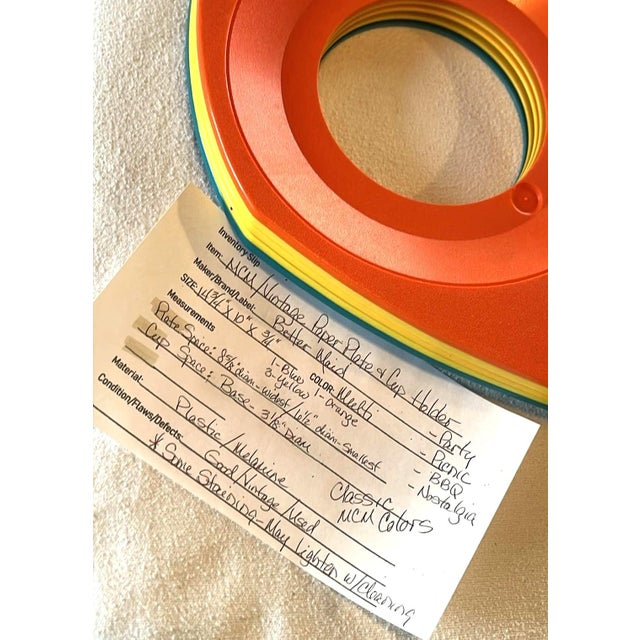 Mid-Century Modern Vintage Better Maid Plastic Paper Plate & Cup Holders Set of 5 MCM BBQ Party For Sale - Image 3 of 10