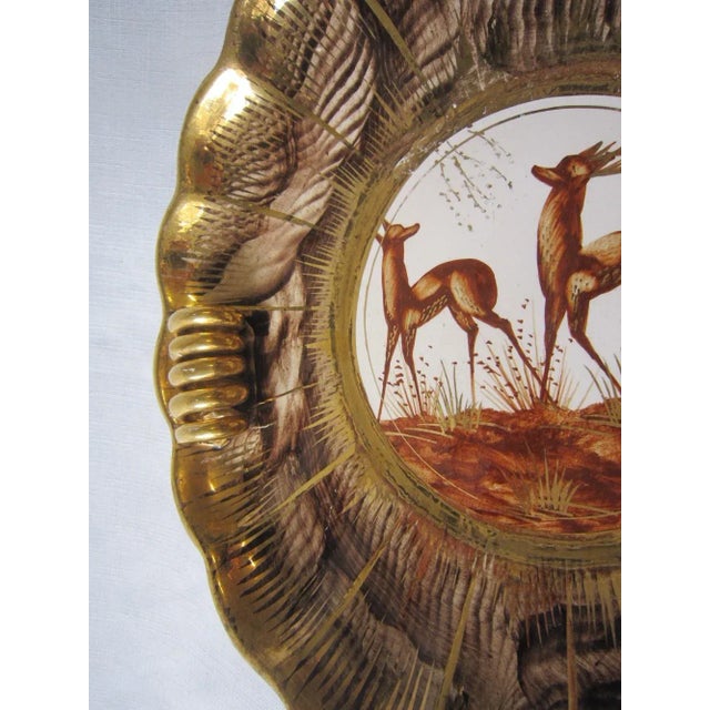 Ceramic Art Deco Ceramic Bowl Deer For Sale - Image 7 of 8