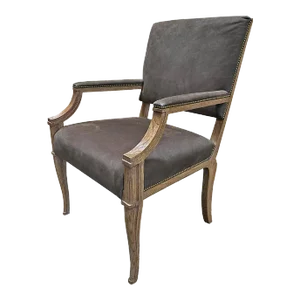 Rift Oak & Upholstered Lair Arm Chair From the Madeline Stuart Collection