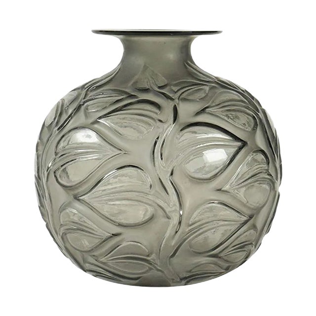 Vintage Grey Sophora Vase by René Lalique For Sale