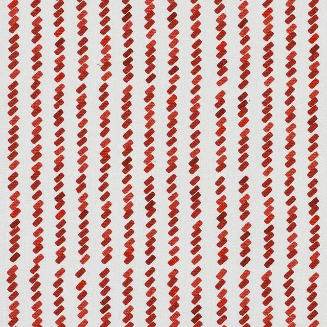 Sample - Schumacher X David Kaihoi Tic For Tac Fabric in Red For Sale