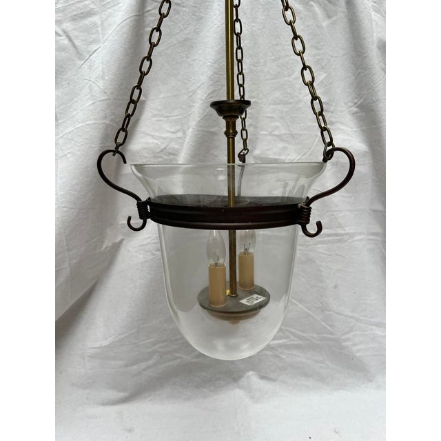 Vintage Bell Jar Pendant Lantern Light For Sale - Image 6 of 13