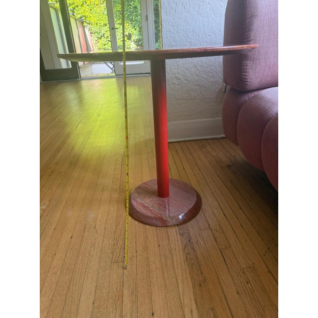 Modern Cattelan Italia Red Travertine Side Table For Sale - Image 3 of 7