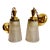 1950s Brass and Tapered Holopane Pendant Lights - a Pair For Sale