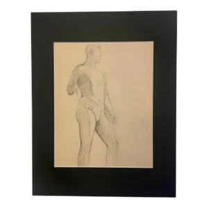 Vintage Graphite Sketch - Male Figure Study - 1930s