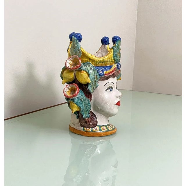 Ceramic Head from Caltagirone For Sale - Image 6 of 7
