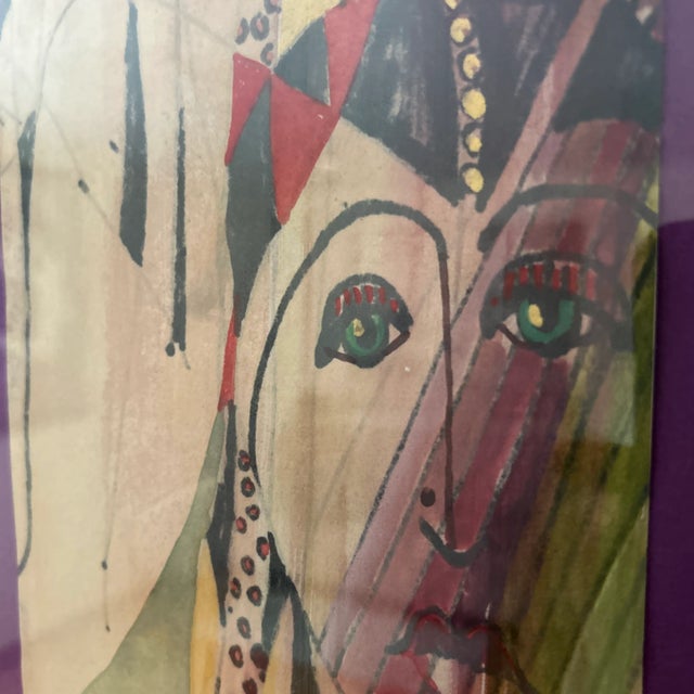 Vintage Framed Lithograph Art Print Artist Signed For Sale - Image 11 of 12