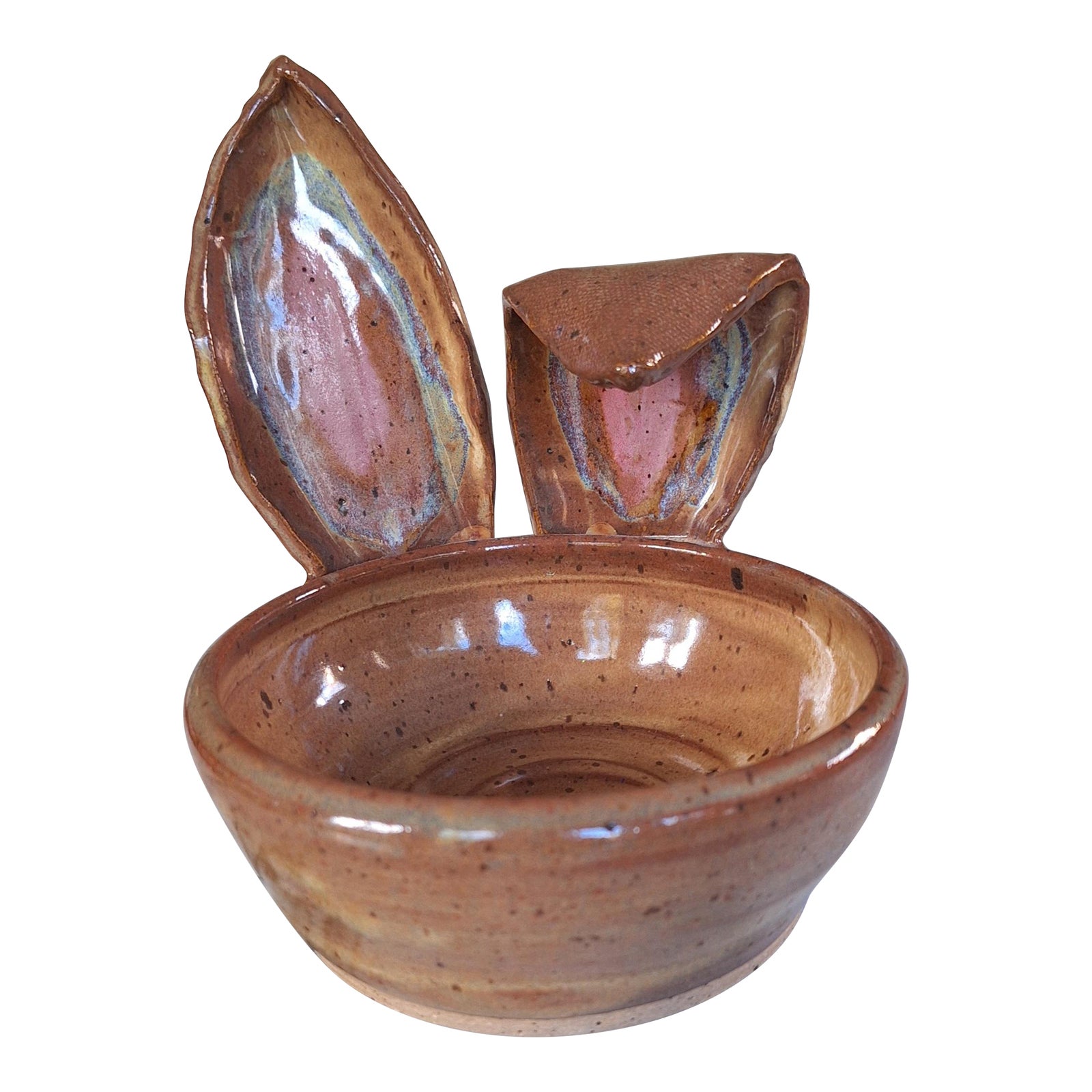 Vintage Folk Art Rabbit Motif Studio Art Pottery Bowl | Chairish