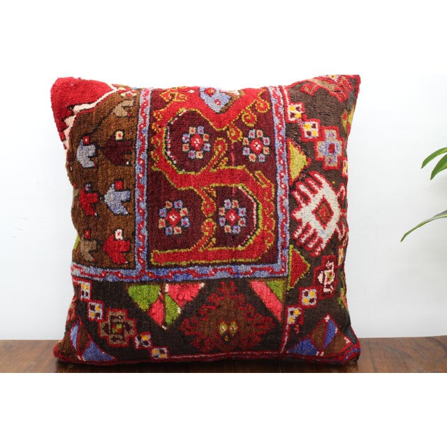 This Turkish pillow cover is made from the highest quality antique in 100% wool on the front. The back is covered in...