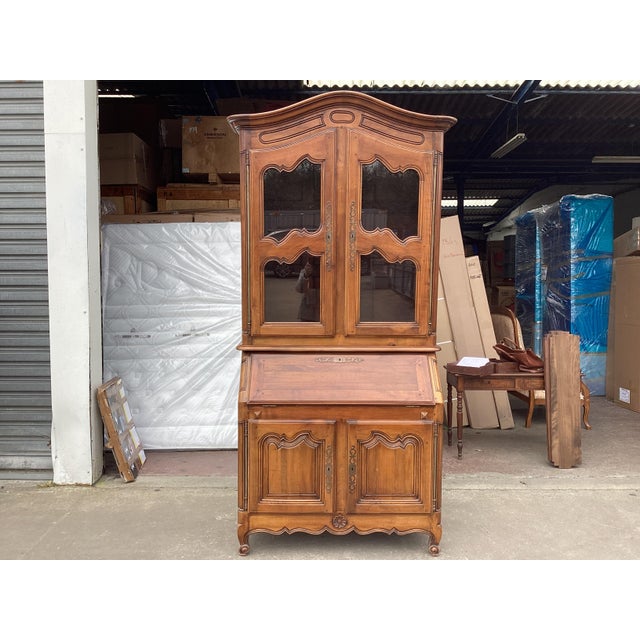 Chestnut French Cherry Bookcase/Secretary For Sale - Image 8 of 11
