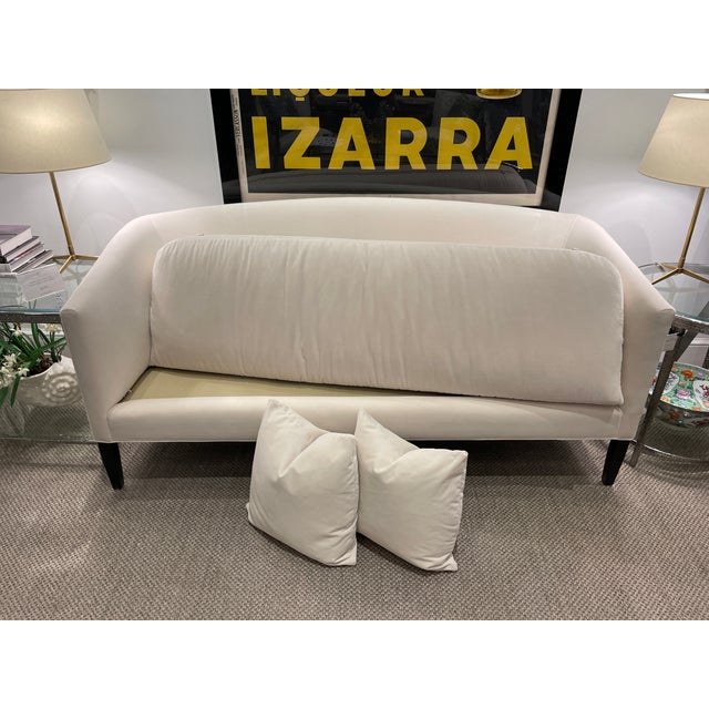 Wood Custom Upholstered Tcs Lulu Settee For Sale - Image 7 of 8