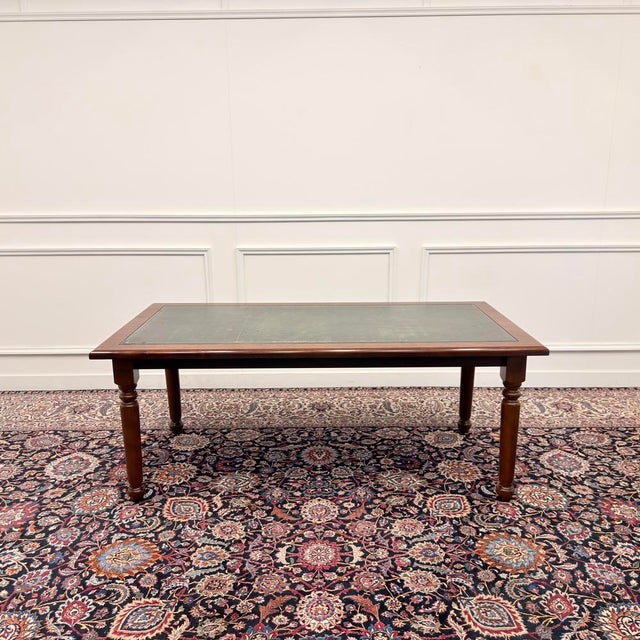 English Writing Desk with Leather For Sale - Image 4 of 15