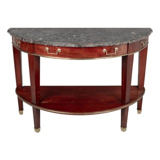 19th Century Louis XVI Style French Demilune Console Table For Sale