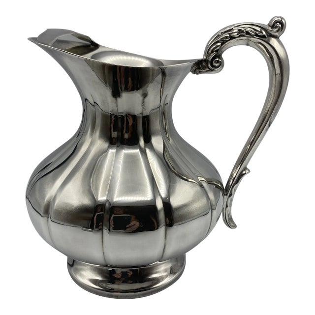 Sheffield Silver Plated Pitcher With Ice Stop For Sale