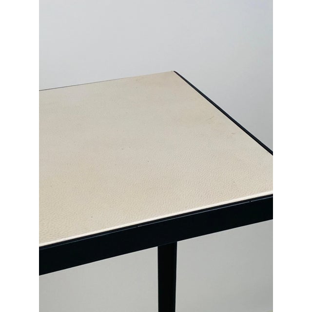 DESIGN FRERES Etude' Wrought Iron and Parchment Consoles by Design Frères - A Pair For Sale - Image 4 of 13