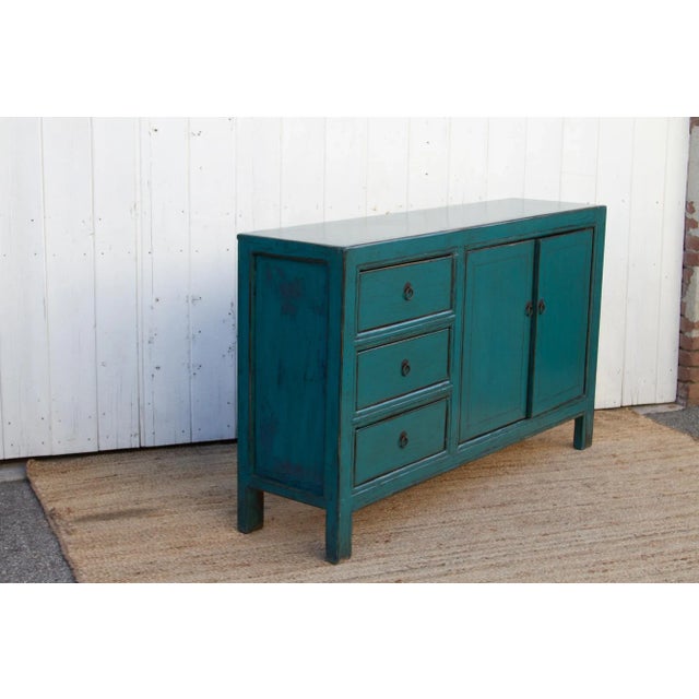 Asian Celadon Blue Credenza For Sale - Image 9 of 11