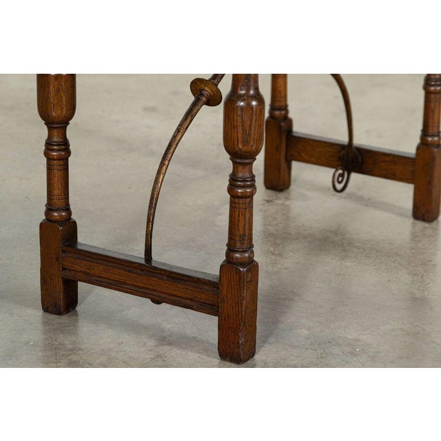 Spanish Oak Card Hall Table, 1900 For Sale - Image 6 of 18