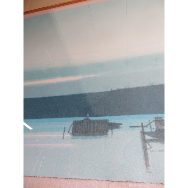 Late 20th Century Russell Chatham "Harbor at Evening" 1988 ~ 48/275 ~ Signed Lithograph Art ~ Framed & Matted Landscape Limited Print For Sale - Image 5 of 15